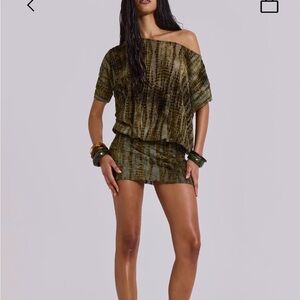 Jaded London Olive Green Backless Dress